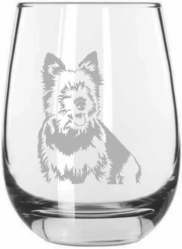 Vista 286 de Shar Pei (chino) - Vaso de vino sin tallo grabado para perro, 15.25 onzas