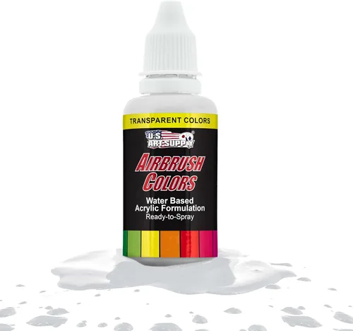 Vista 22 de U.S. Art Supply Pintura acrílica transparente Chartruesse para aerógrafo, 8 onzas, lista para rociar, pintura con pincel de aire para uñas, modelos