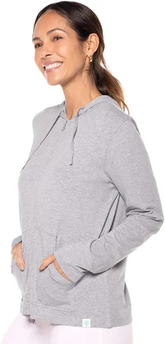 Vista 19 de Sudadera con capucha para la costa, de Coolibar, para mujer, UPF 50+, protege del sol