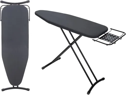 Vista 8 de RAINHOL - Tabla de planchar de tamaño completo, 43 x 13 pulgadas, tabla de planchar resistente con soporte para plancha y estante para ropa
