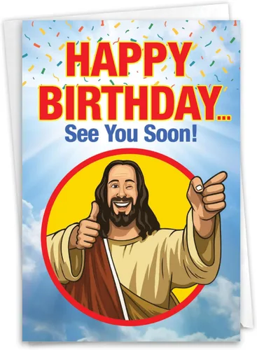 Vista 8 de NobleWorks Divertida tarjeta de papel de cumpleaños con sobre de 5 x 7 pulgadas (1 tarjeta) Bday Never Too Late Lady C8478BDG