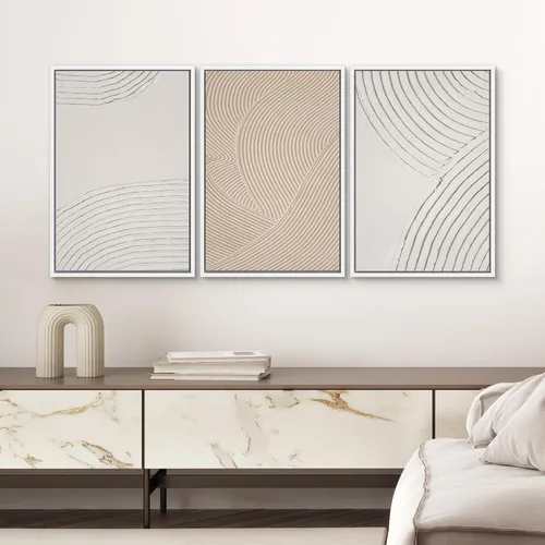 Vista 350 de SIGNWIN Lienzo enmarcado para pared, juego de arte pastel con cadena montañosa, bosque, niebla, naturaleza silvestre, ilustraciones modernas, arte