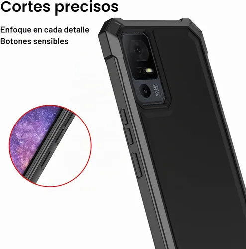 Vista 5 de Ailiber Funda para TCL 40 XE, TCL 40 X con protector de pantalla de vidrio templado, protección de estructura de doble capa, parachoques de TPU