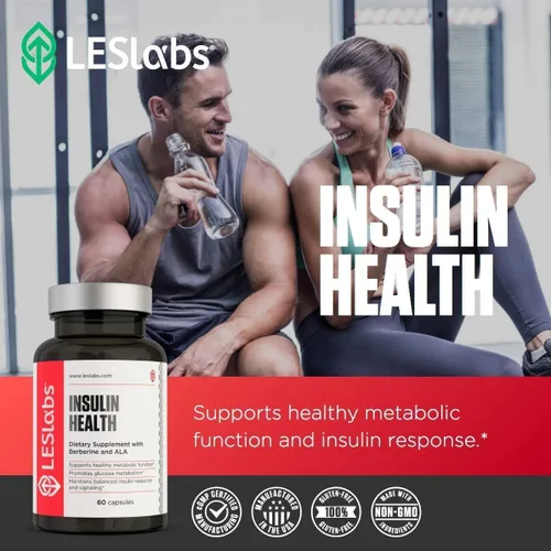 Vista 6 de LES Labs Insulin Health Metabolic Health and Support, metabolismo de lípidos y carbohidratos Berberina, cromo, hoja de olivo, ácido alfa lipoico