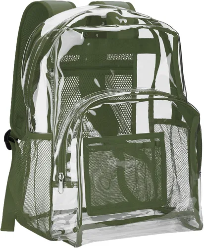 Vista 12 de Vorspack Mochila Transparente Resistente - Gran Mochila Transparente para Libros, Mochila Transparente para Trabajo Universitario, Negro, Grande