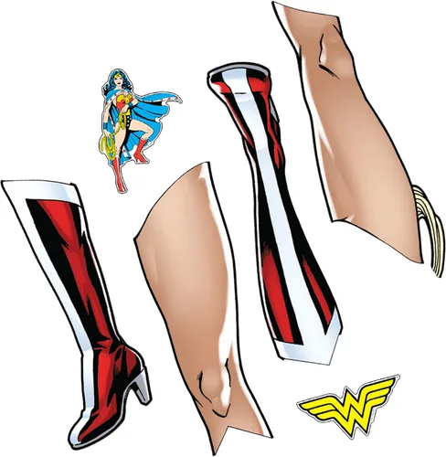 Vista 3 de Wonder Woman - Juego de calcomanías de vinilo movible para pared, ventanas, puertas