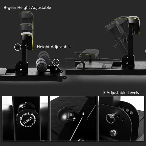 Vista 4 de Goplus Máquina de sentadillas profundas, 8 en 1 Sissy Squat Fitness Equipo funcional de entrenamiento de entrenamiento para sentarse y empujar hacia