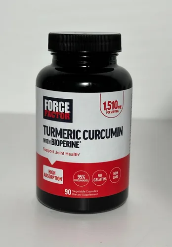 Vista 10 de Force Factor Suplemento de curcumina de cúrcuma con pimienta negra, suplemento de apoyo articular con BioPerine para una mayor absorción, sin