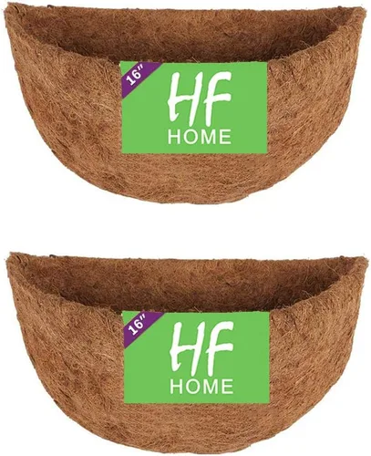 Vista 10 de HFHOME 4 piezas de revestimiento de coco medio redondo de 12 pulgadas, maceta de pared de medio círculo de 12 pulgadas, forros de repuesto de fibra