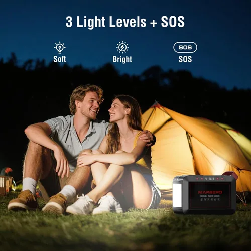 Vista 6 de Estación de energía portátil 300W MARBERO 237Wh generador solar de camping batería de litio de respaldo con salida de onda sinusoidal pura 110V CA