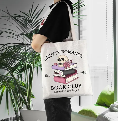 Vista 2 de ENSIANTH Smutty Romance Tote Bag Literatura Bookish Gift Spicy Reader Lover Gift Smut Book Reader Handle Bag