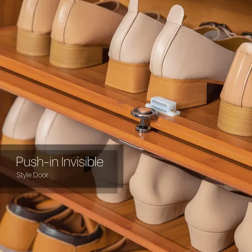 Vista 6 de LYNICESHOP Gabinete de almacenamiento de zapatos de 10 niveles, organizador de bambú para zapatos, estante de madera, estante de almacenamiento