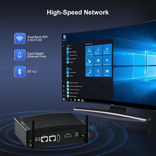 Vista 6 de HISTTON Mini computadora Windows 11 Pro, Mini PC de escritorio Core i5-8265U, DDR4 8 GB de RAM, SSD de 128 GB, Micro PC, Dual LAN, BT4.2, Mini PC