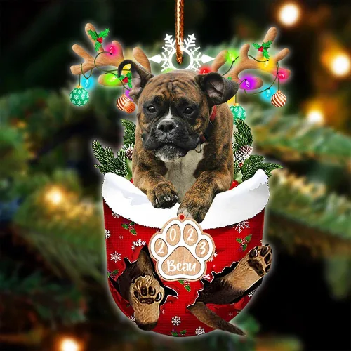 Vista 111 de NAZENTI Adorno Navideño de Bolsillo Personalizado de Affenpinscher en la Nieve, Adorno de Forma Acrílica de Perro, Adorno de Navidad 2023, Adorno