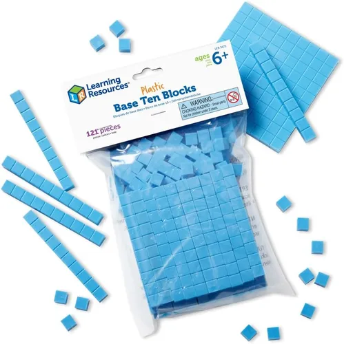 Vista 5 de Learning Resources Cubo Base Diez de Plástico Azul, Matemáticas Tempranas, Educación en Casa, Juguetes de Conteo, Edades 6+
