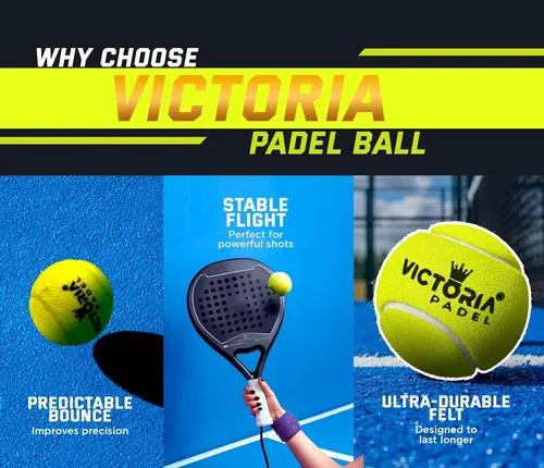Vista 2 de Pelota – Pelotas de pádel profesionales certificadas por FIP – Pelotas de pádel duraderas con rebote constante – Fieltro de alta calidad para alto