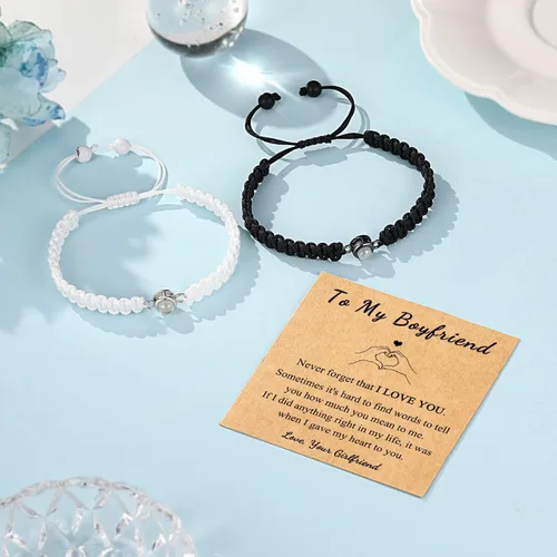 Vista 7 de UNGENT THEM Pulseras "I Love You" en 100 Idiomas, Regalos para Parejas para Novio, Novia, Mi Amor, Alma Gemela, Regalo de Aniversario, Día de San