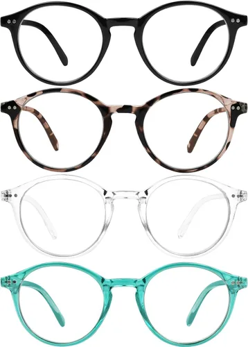 Vista 7 de Yogo Vision Blue Light Blocking Glasses Men Women Computer Anti Eyestrain Glasses Round Frame Blue Light Blocker Eyeglasses