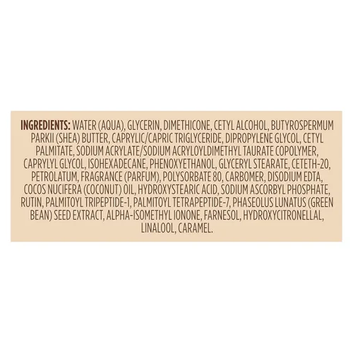 Vista 8 de Crema corporal Vaseline Radiant X Nutrición profunda con manteca de karité 100% pura, aceite de coco, vitamina C y péptidos 10 oz