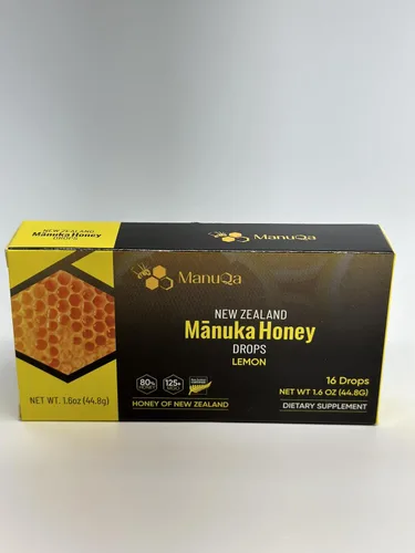 Vista 2 de Manuka Honey Drops - Mezcla de alta calidad, pastillas puras de Nueva Zelanda de grado médico, salud natural para adultos, para dolor de garganta