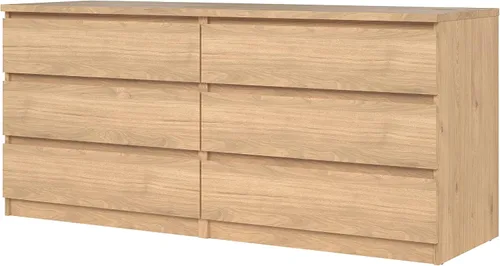 Vista 5 de Tvilum - Cómoda doble con 6 cajones Hickory