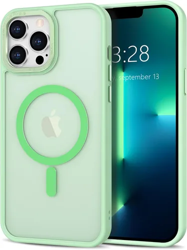 Vista 64 de Anuck - Funda magnética para iPhone 11 compatible con MagSafe, carcasa trasera mate translúcida dura, borde de TPU, delgada, resistente a impactos