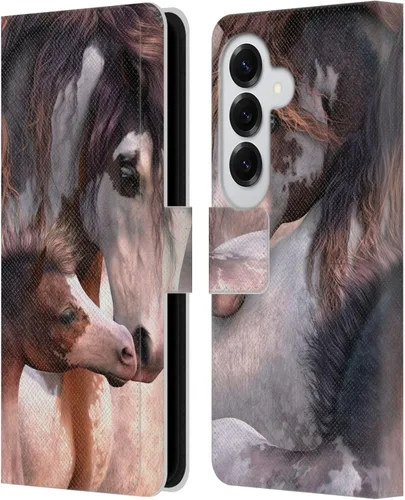 Vista 54 de Head Case Designs Officially Licensed Laurie Prindle A Morgan Christmas Western Stallion Leather Wallet Case Compatible with Samsung Galaxy A07 4G