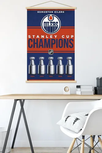 Vista 5 de Trends International NHL Edmonton Oilers - Póster de pared con marco magnético Champions 23