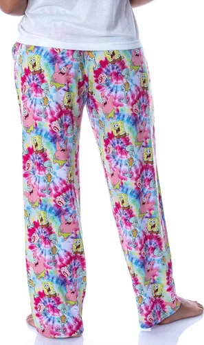 Vista 4 de Nickelodeon Womens' SpongeBob SquarePants Spiral Tie Dye Sleep Pajama Pants