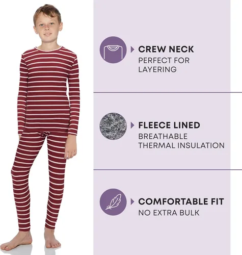Vista 108 de Rocky Ropa interior térmica para niños, ropa interior larga para niños, capa base para clima frío/esquí