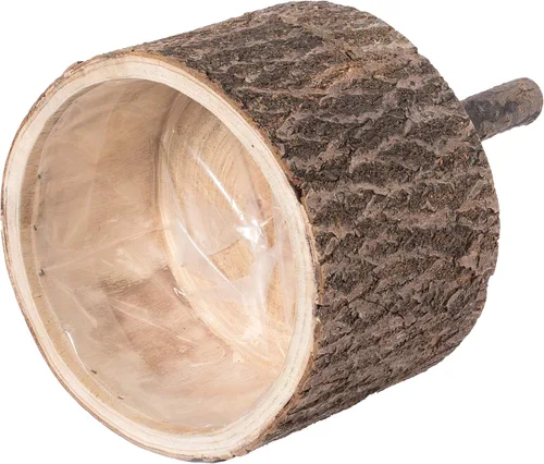 Vista 7 de Vintiquewise Tronco de madera con maceta de corteza con patas de rama de árbol pequeño