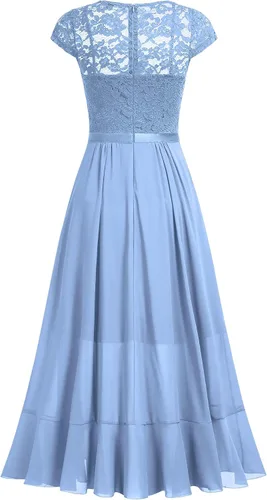 Vista 7 de Miusol Vestido largo de dama de honor elegante con cuello en V para mujer