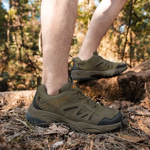 Vista 6 de CAMELSPORTS Zapatos de senderismo para hombre, ligeros, antideslizantes, transpirables, zapatos bajos para caminar al aire libre, senderismo