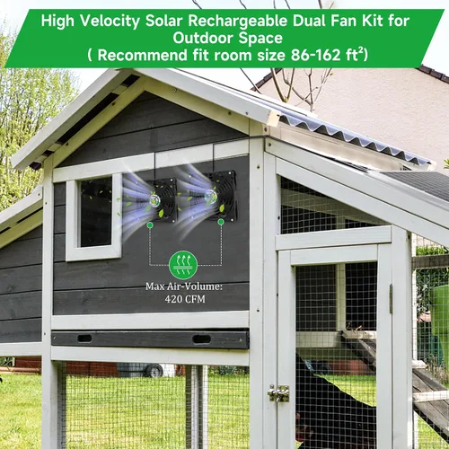 Vista 5 de blessny Kit de ventilador recargable solar de 5.5 pulgadas para aire