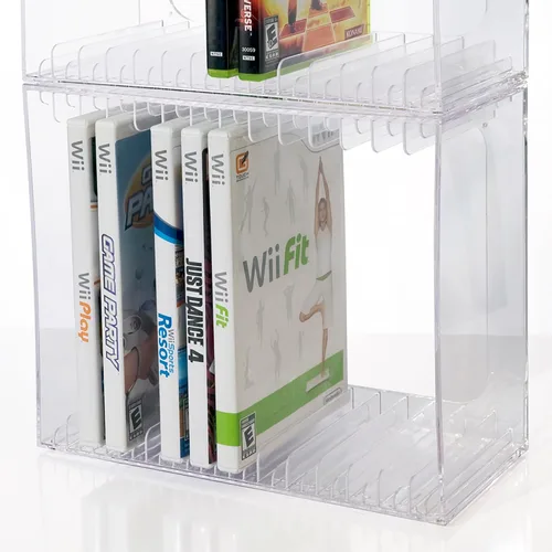 Vista 7 de STORi Stackable Clear Plastic DVD Organizer with Rubber Feet Rectangular Holder Perfect for Theater Room Holds up to 14 Standard DVD Cases