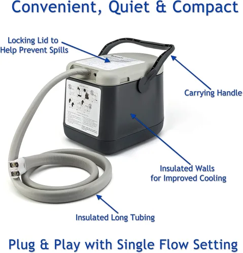 Vista 2 de Cold Rush Máquina de hielo de terapia compacta - Sistema de crioterapia para aliviar el dolor y compresión fría - Poscirugía y recuperación