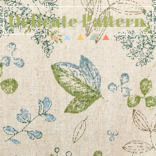 Vista 4 de Cortina de lino y algodón de granja de 15.7 pulgadas de largo, elegante cenefa de encaje floral para ventana de cocina y baño, 1 panel, hojas