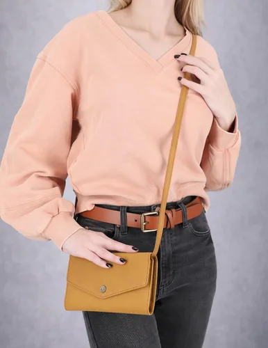 Vista 6 de Timberland Cartera de cuero RFID para mujer con correa cruzada desmontable