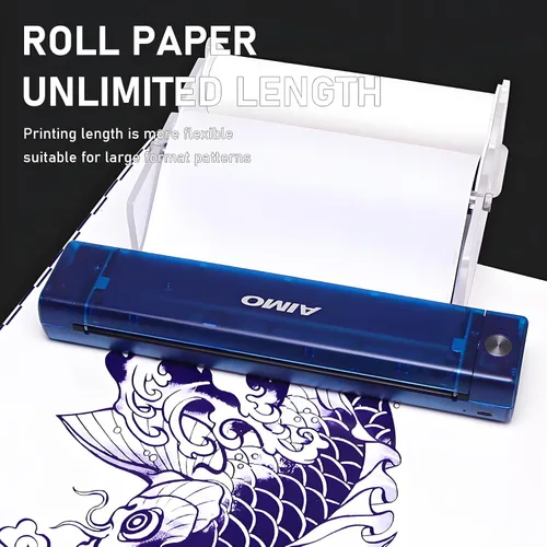 Vista 2 de Máquina AIMO+papel (con papel de transferencia de tatuaje de 100 pies)