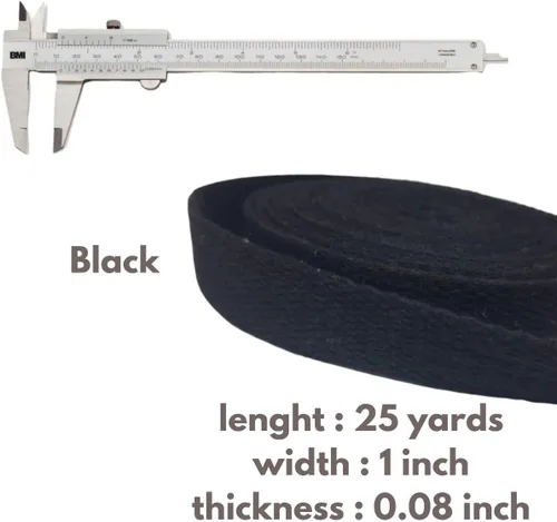 Vista 3 de Correas de algodón pesado de 1 pulgada - Correas para artes y manualidades - (negro, 25 yardas), MATADOR USEFUL GOODS