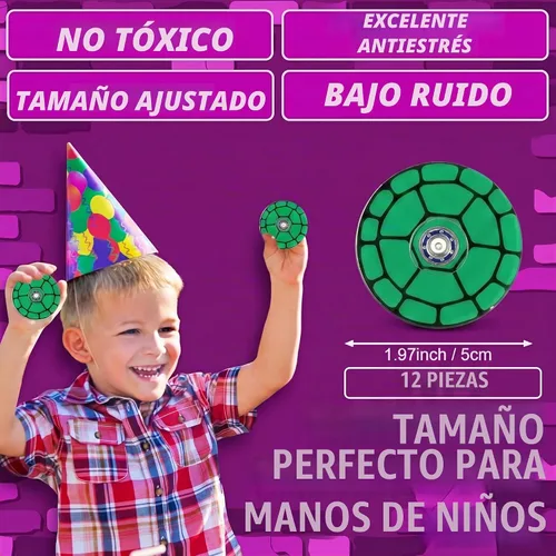 Vista 2 de Sotiff 24 piezas de tortuga verde Fidget Spinners a granel, mini juguetes