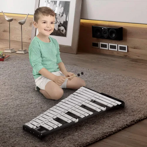 Vista 8 de Kit de Glockenspiel y Xilófono Eastar Avanzado de 32 Notas para Principiantes, Kit de Percusión con Almohadilla de Práctica de Tambor de 8 Pulgadas