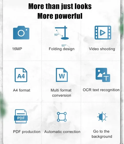 Vista 2 de Cámara de documentos 4K 16MP, conversión de Word PDF, cámara web Ultra HD para transmisión en vivo, enseñanza remota, conferencia web, para OS X