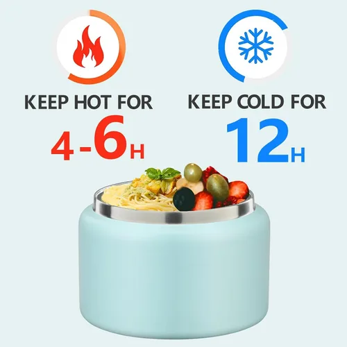 Vista 4 de JXXM Tarro térmico de 8 onzas para alimentos fríos y calientes para niños, recipientes aislados para el almuerzo, tarro de comida caliente, a prueba