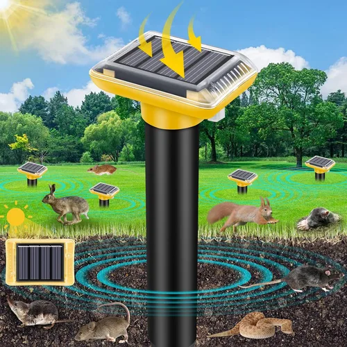 Vista 10 de Repelente ultrasónico de topos al aire libre, paquete de 6 repelentes solares para césped y jardín, trampas impermeables para matar topos, repele