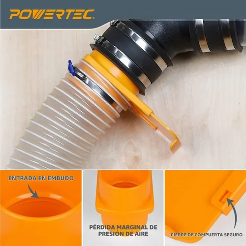 Vista 2 de POWERTEC 70295-P2 - Puerta de ráfaga integrada de 4 pulgadas, resistente a obstrucciones, ajuste de plástico ABS cónico antihuecos para sistemas