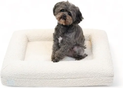 Vista 10 de Luxury Boucle - Cama ortopédica de espuma viscoelástica para perro con forro impermeable y funda lavable a máquina con cremalleras YKK