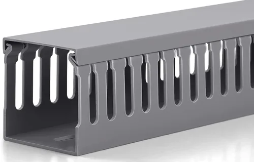 Vista 26 de ZhiYo Canaleta de gestión de cables para rack de servidores de 1.4 pulgadas de alto x 1.6 pulgadas de ancho, kit de conductos de cable de 12 pies