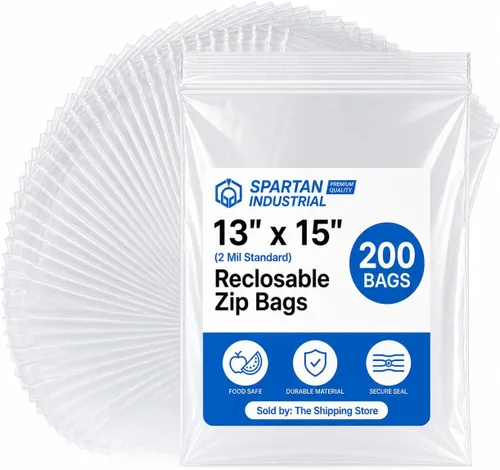 Vista 15 de Spartan Industrial - Bolsas de plástico de polietileno transparente recerrable de 6" x 9" (200 unidades) de un cuarto de galón con cremallera