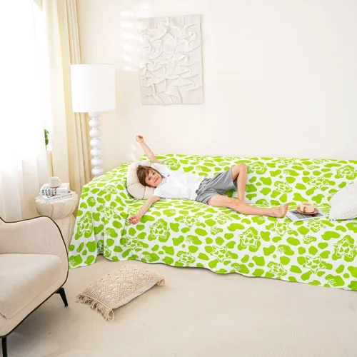 Vista 3 de Erosebridal Funda protectora para sofá, diseño de vaca lechera, diseño de vaca verde manzana, funda acolchada para sofá de animales occidentales